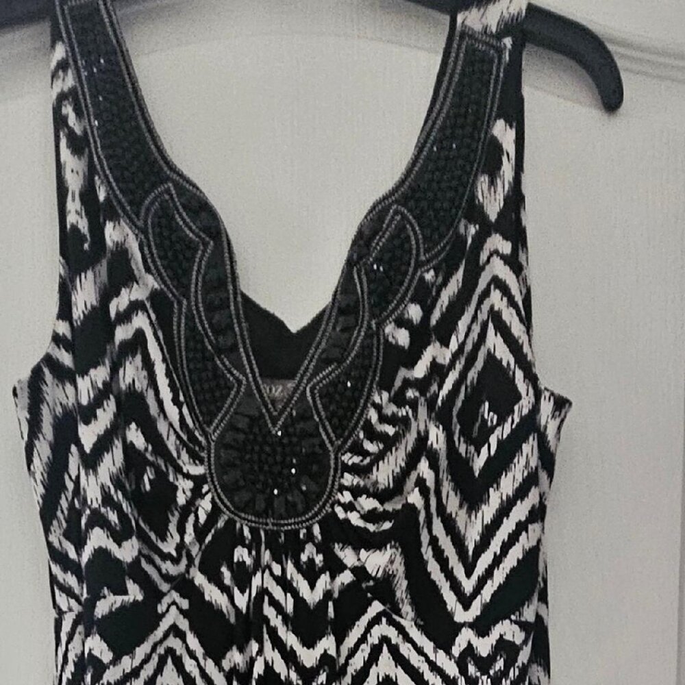 embellish black and white maxi dress